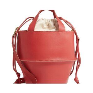 Madewell The Austin Crossbody Bag Bucket Purse Womens Leather Red